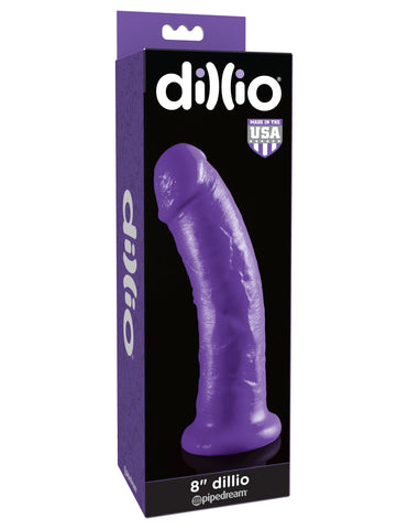 Dillio 8 Inch Dildo with Strong Suction Cup Base for Precision Stimulation Dongs Neutral