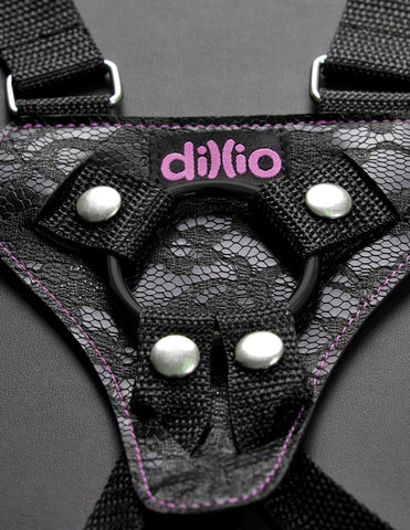 Dillio Pink 6 Inch Strap-On Suspender Harness Adult Toy Set Harnesses & Strap-Ons