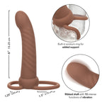 Performance Maxx Ribbed Dual Penetrator Toy Brown > Vibrators > Realistic Vibrators