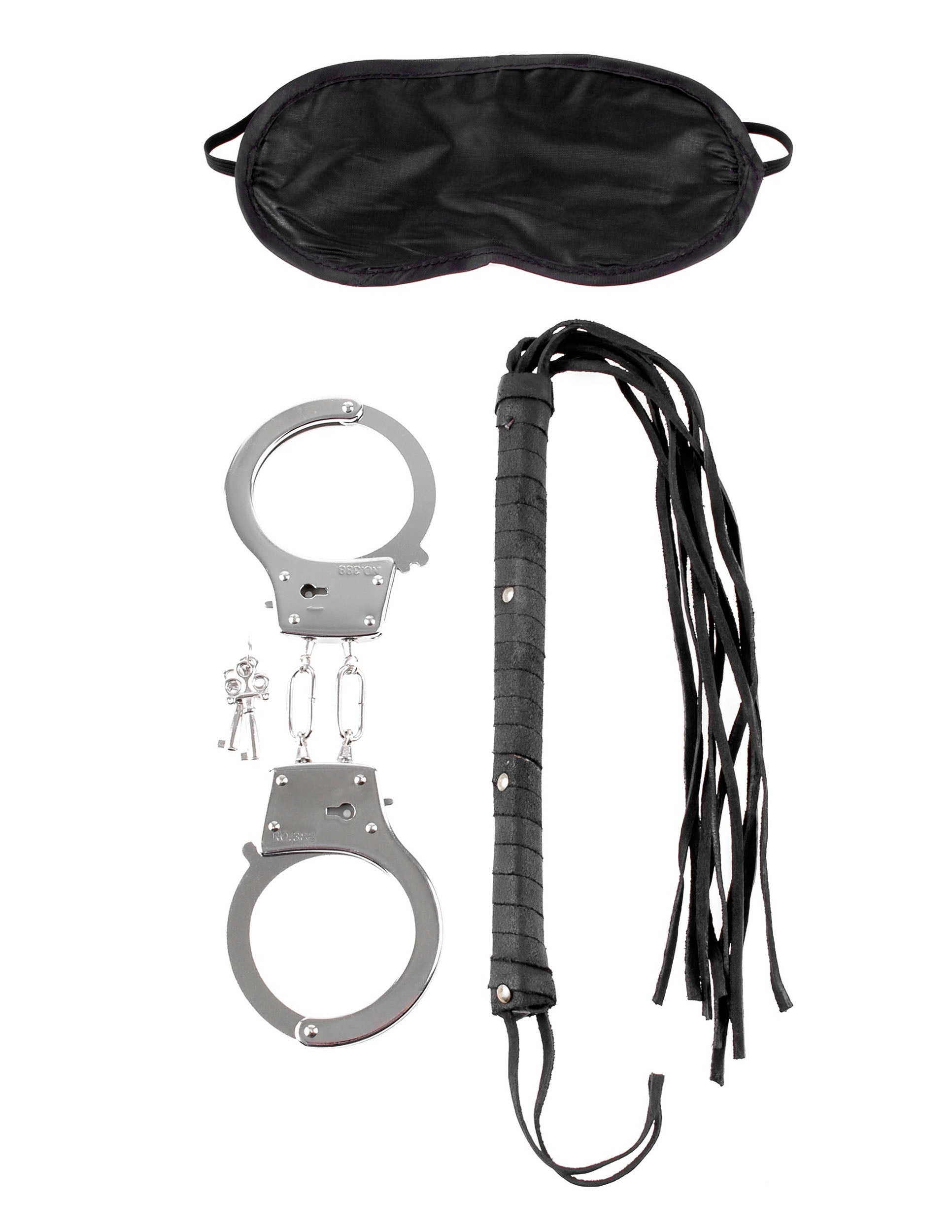 Fetish Fantasy Series Lover's Fantasy Bondage Kit 3 Piece Set Black Whips & Paddles