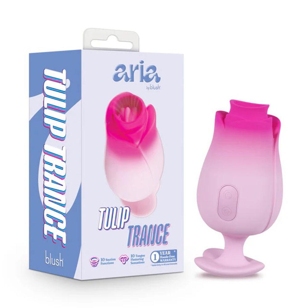 Aria Tulip Trance Wireless Clitoral and Nipple Massager Pink Pink Suction Stimulator