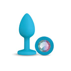 Gemma Cheeky Charms Clear Iridescent Teal Silicone Large – Vibrant Tapered Butt Plug > Anal Range > Jewel Butt Plugs