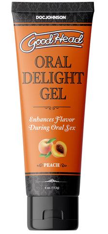 Doc Johnson Goodhead Peach Oral Delight Edible Gel 4 Oz Oral Gels & Sprays