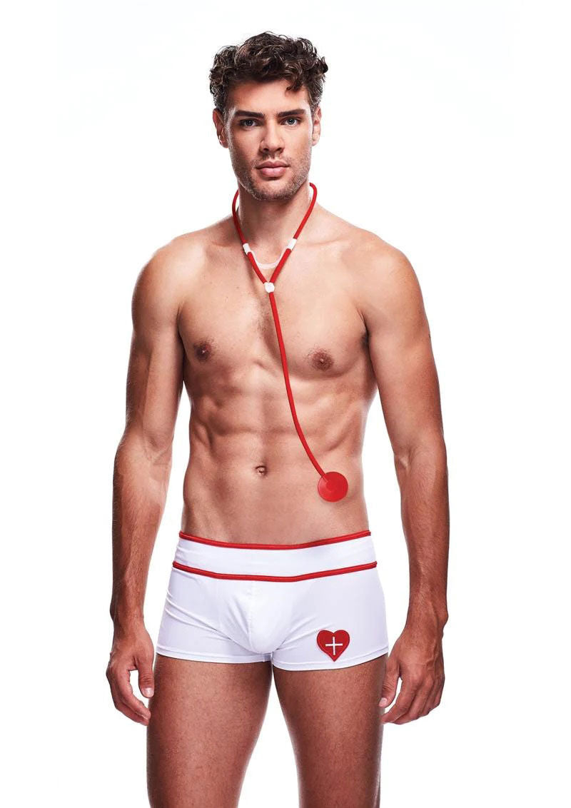 Doctor Love Two-Piece Adult Intimate Set Medium Large White Mens Costumes
