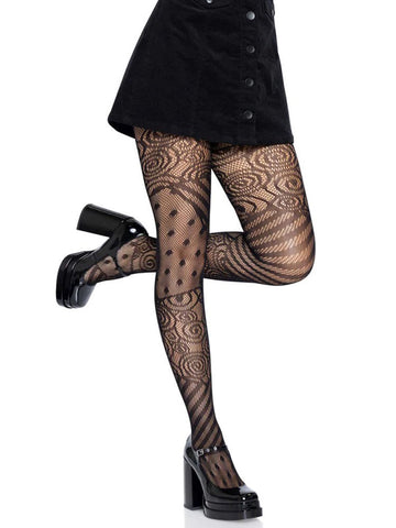 Doll Net Tights Black One Size Fishnet Patterned Hosiery Hosiery