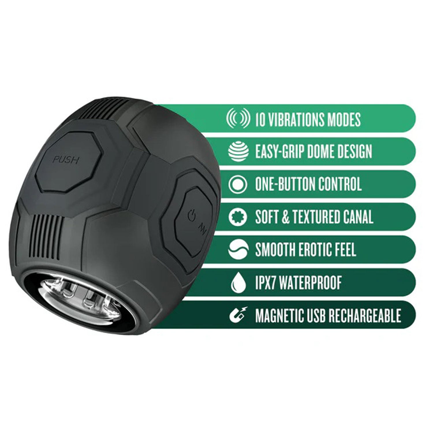 M for Men Dome X Vibrating Male Masturbator with 10 Modes Strokers - Auto