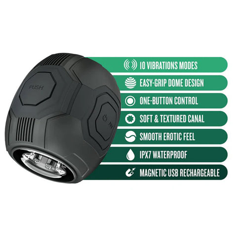 M for Men Dome X Vibrating Male Masturbator with 10 Modes Strokers - Auto