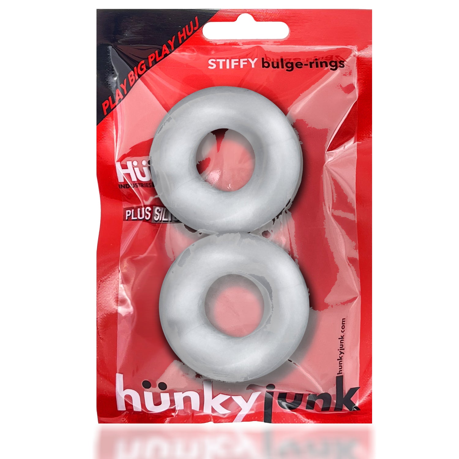 Stiffy 2 Piece Bulge Cockrings by HunkyJunk Ice Clear COCK RING Set
