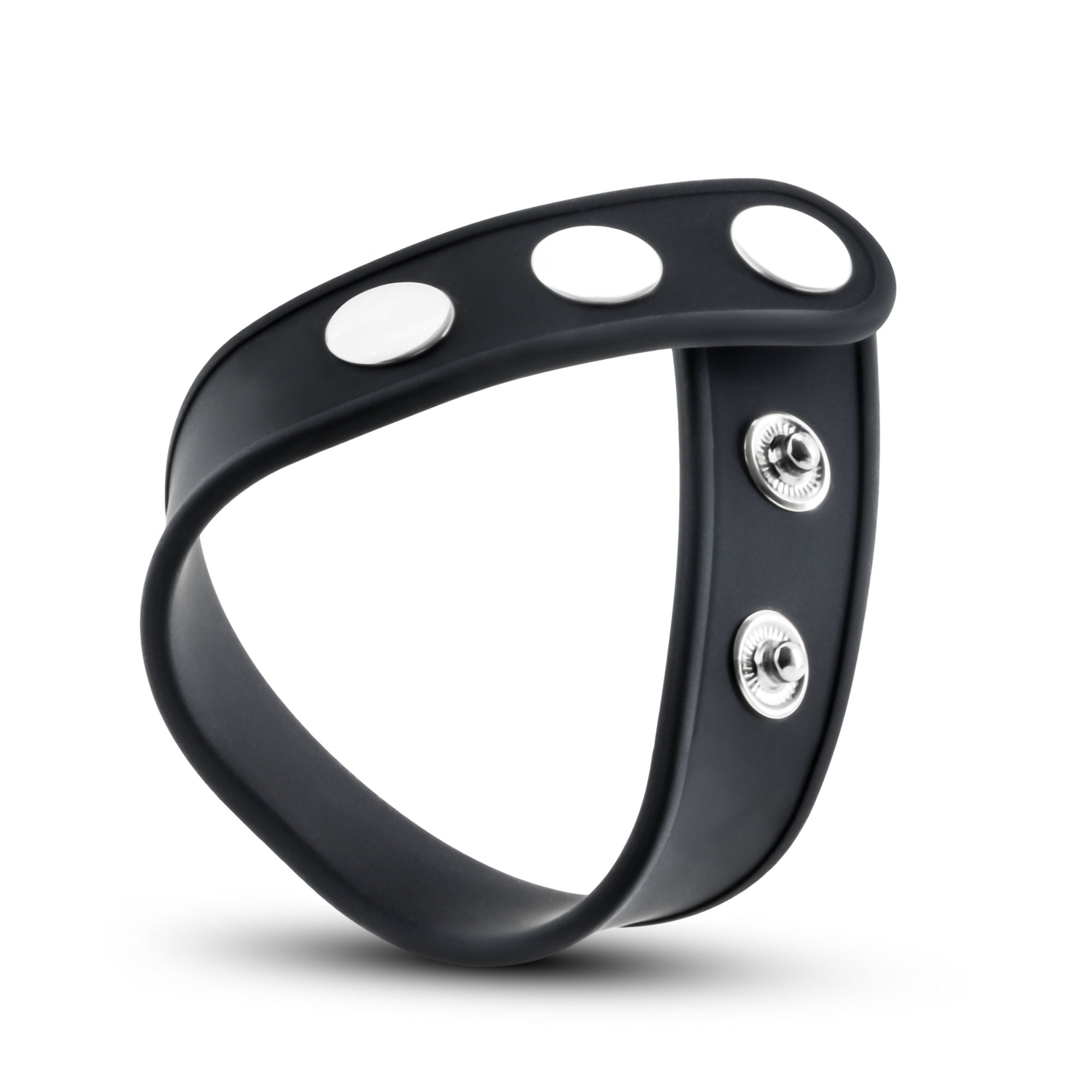 Blush Silicone Adjustable 3-Snap Cock Strap Black Ring COCK RING Set