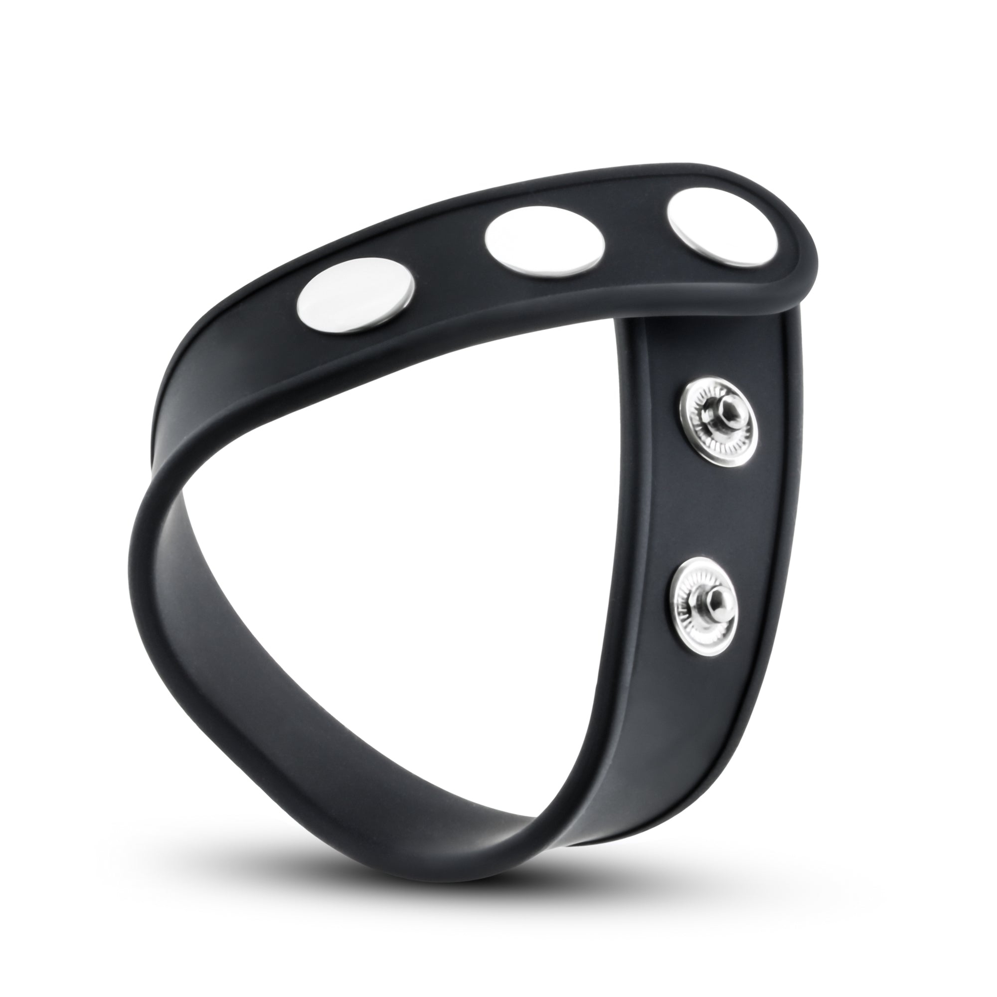Blush Silicone Adjustable 3-Snap Cock Strap Black Ring > Cock Ring > Adjustable