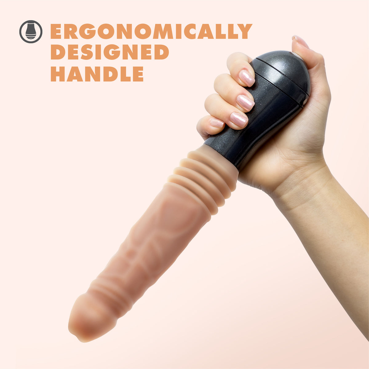 Dr Knight Thrusting Gyrating Silicone Vibrating Dildo Beige (10.5) > Dildos > Thrusting Dildos