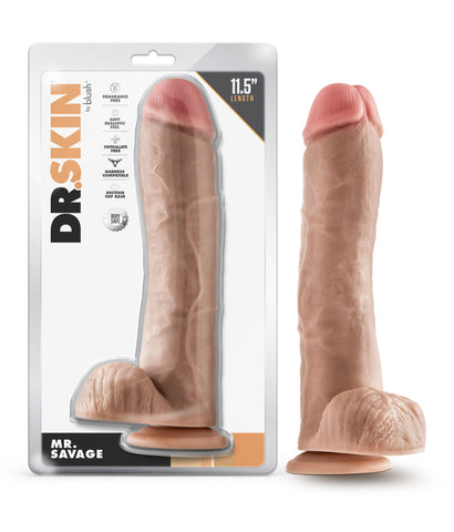 Dr Skin Mr Savage 11.5 Inch Realistic Dildo With Suction Base Dongs Realistic