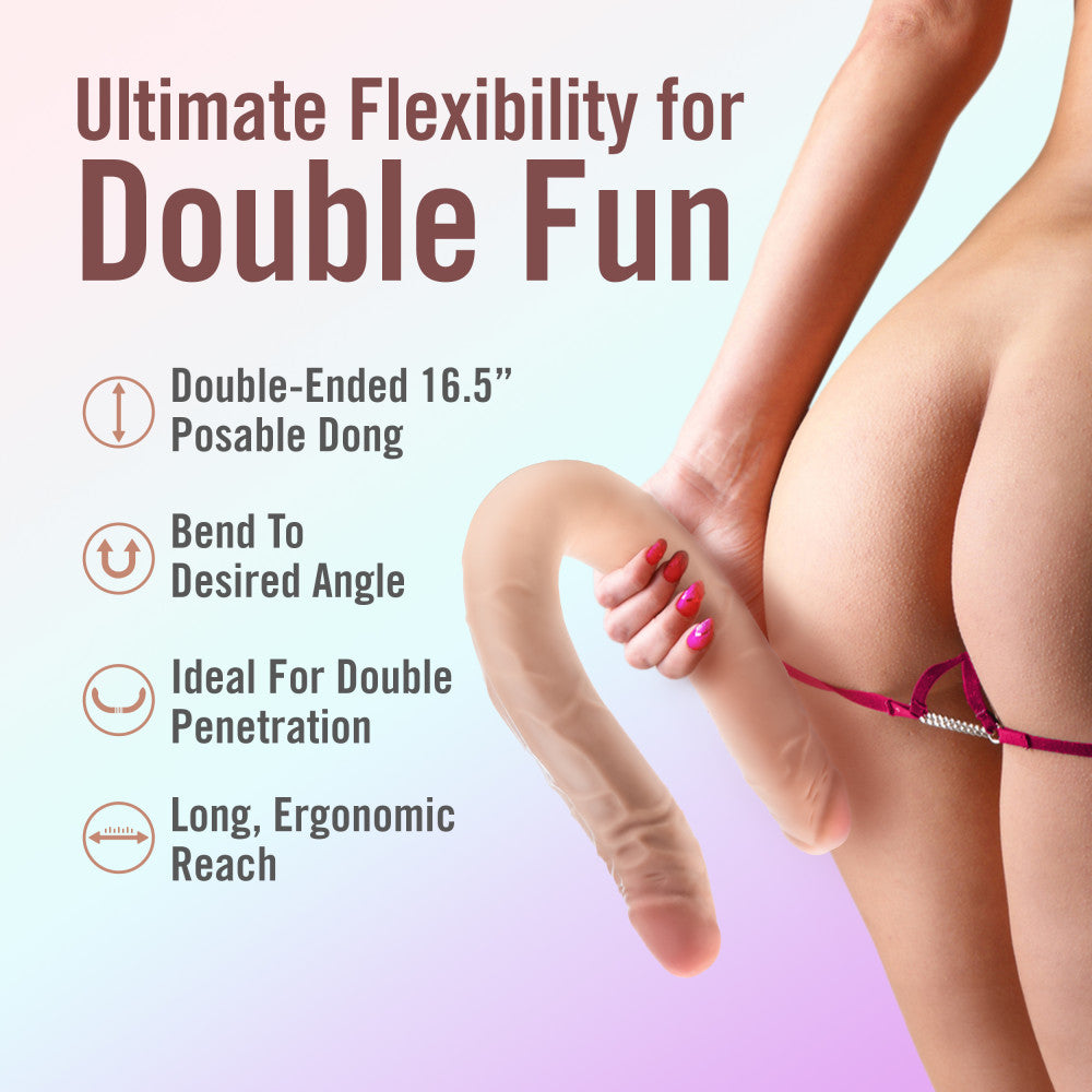 Dr Skin Plus 16.5 Inch Posable Double Dong 42 Centimeter Dual Ended Dildo Secondary image