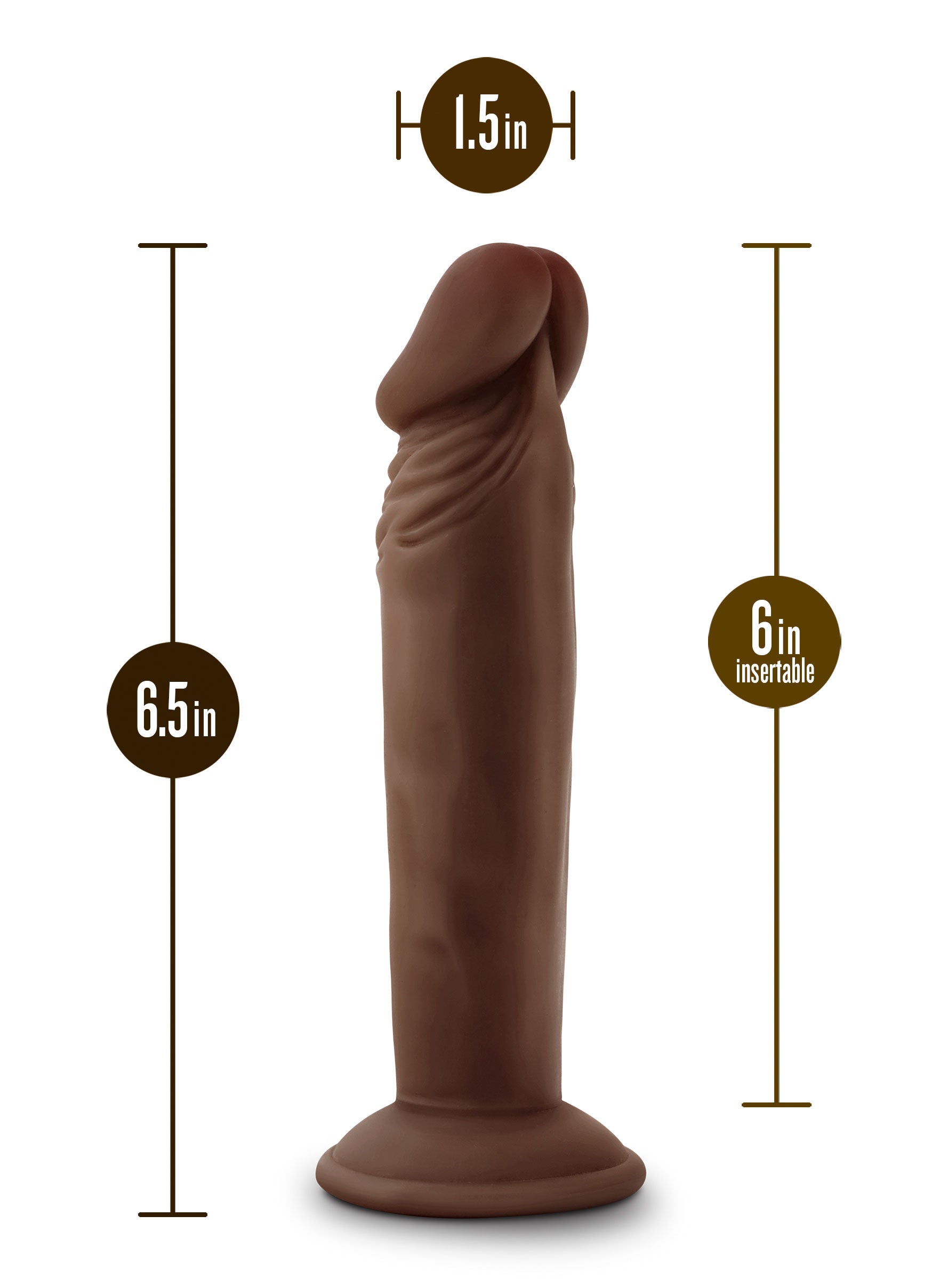 Dr Skin Plus 6 Inch Posable Chocolate Dildo > Dildos > Slim Dildos