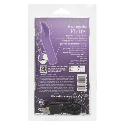 Dr. Laura Berman Rechargeable Flutter Liquid Silicone Vibrating Dilator Purple STIMULATORS