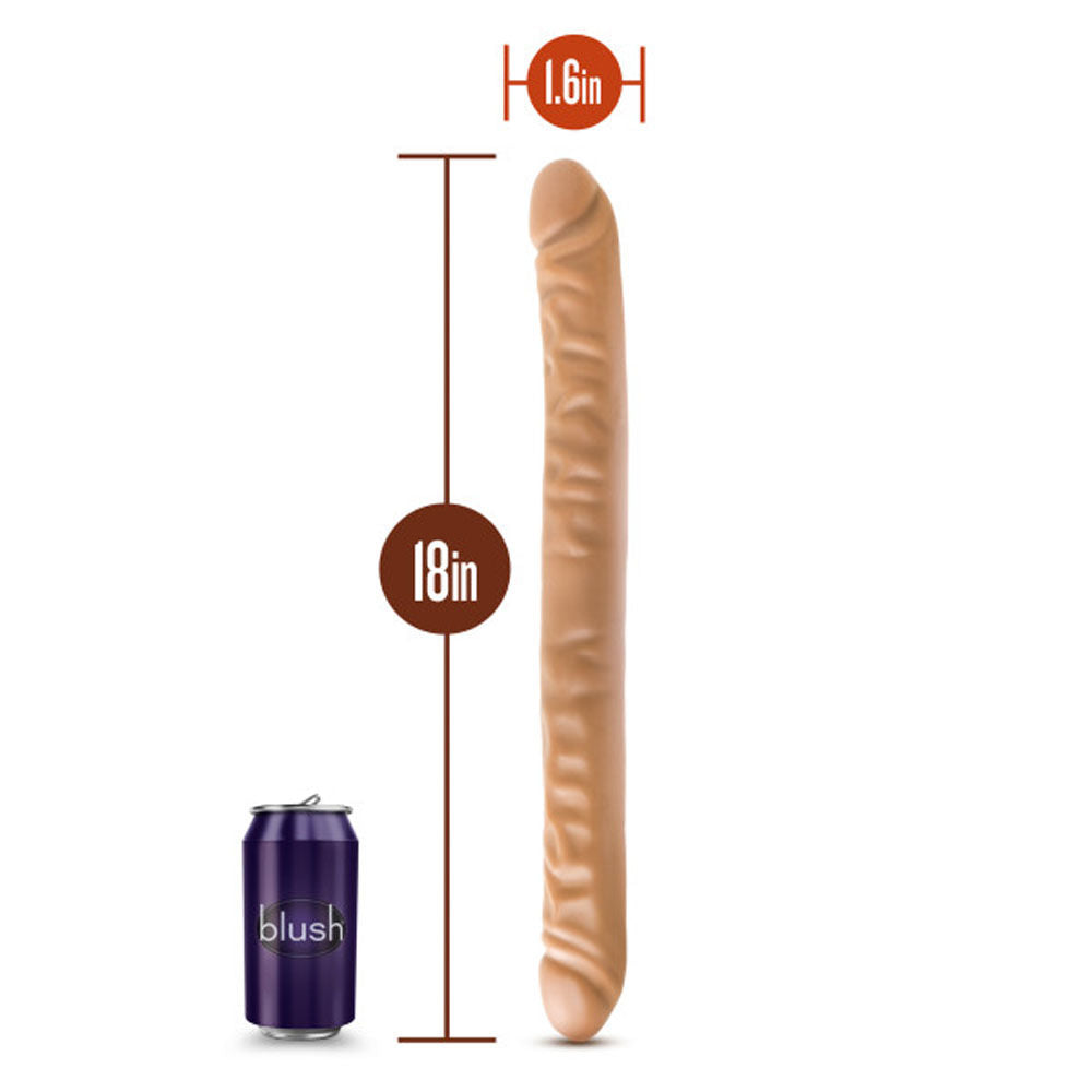 Dr. Skin 18 Inch Mocha Double Dildo Large Double Penetrator Secondary image