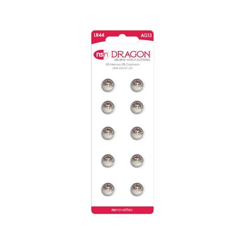 Dragon Alkaline AG13 LR44 Batteries 10-Pack Button Cell Battery Pack > Essentials > Batteries Main image