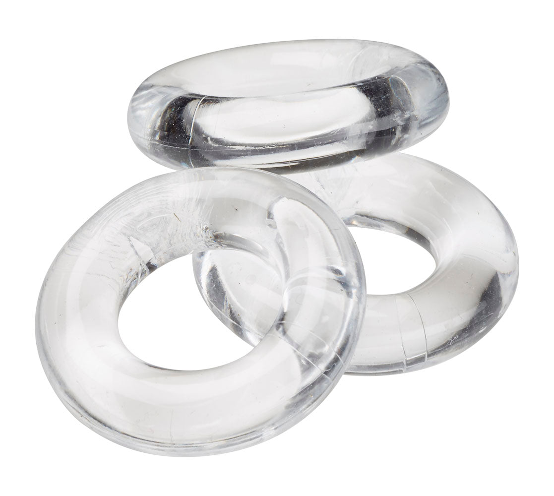 Cloud 9 Novelties Super Stretch Clear Cockring Combo Set Skin-Safe Flexible Rings Clear > Cock Ring > Sets