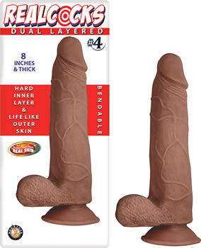 Dual Layered Realistic 8 Inch Dildo with Suction Cup Base Flesh Tone Secondary image
