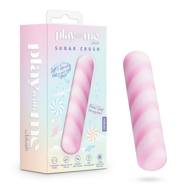 Play With Me Sugar Crush Pink Bendable Clitoral Vibrator Pink BULLETS
