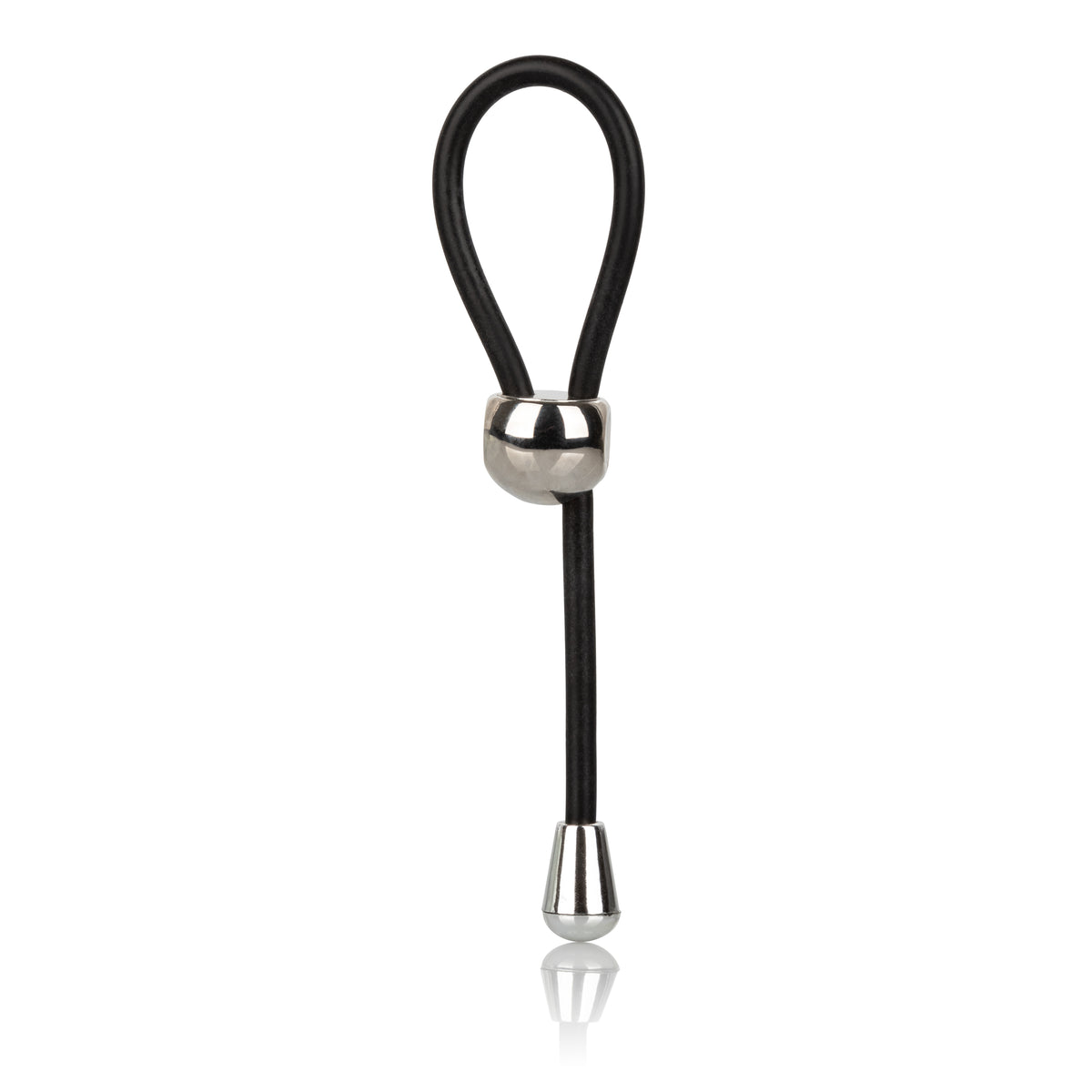 E-Z Cinch Silicone Lasso Adjustable Stretchy Pleasure Ring with Tightening Bead in Black > Cock Ring > Adjustable
