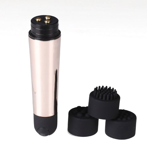 Rechargeable Pocket Plus Rose Gold Mini Vibrator With Tips BULLETS