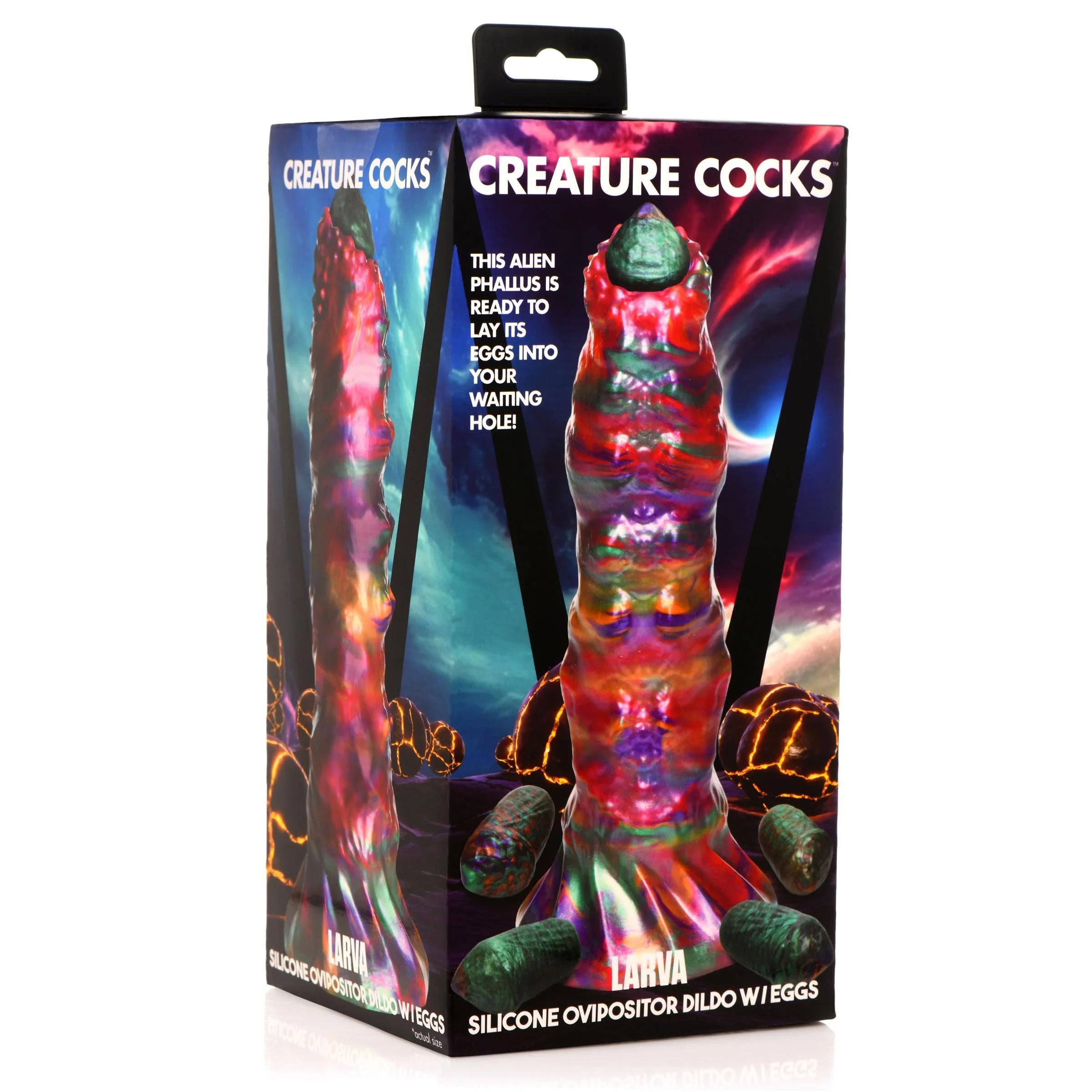 Larva Silicone Ovipositor Dildo with Eggs Multi Fantasy Dongs