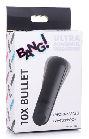 Bang 10X Rechargeable Vibrating Bullet (Black) – Compact Bullet Vibrator Black > Vibrators > Mini Vibrators
