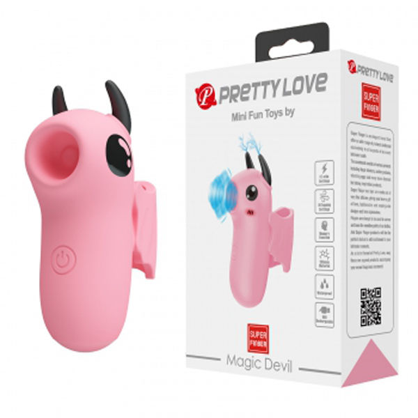 Magic Devil Finger Vibrator Pink Mini Silicone Erotic Toy Pink Finger Stimulator