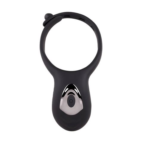 Adjustable Black Vibrating Cock Ring with Dual Motors and Remote Cock Rings Vibrating