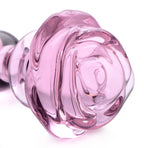 Rose Floral Borosilicate Glass Anal Plug Size Small > Glass > Toys