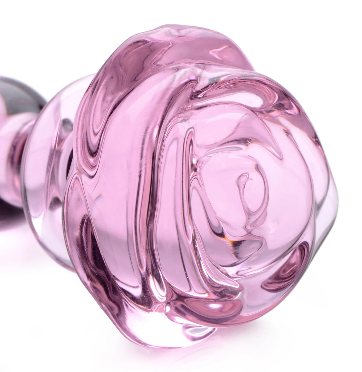 Rose Floral Borosilicate Glass Anal Plug Size Small > Glass > Toys