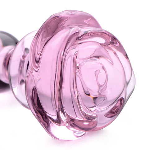Pink Rose Glass Anal Plug Small – Shatter-Resistant Glass Plug Butt Plugs