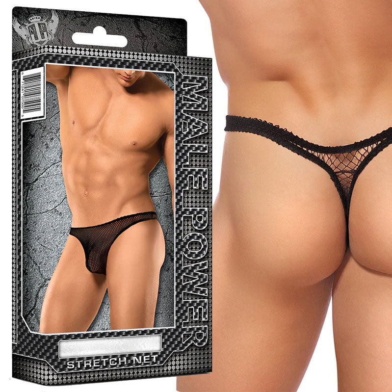 Bong Thong Stretch Net (Black) – Comfortable Large-Extra Large Thong Secondary image