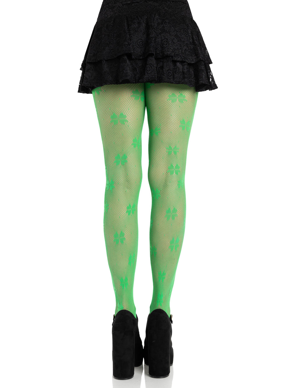 Clover Net Tights (Green) – Nylon Spandex Tights > Clothes > Hosiery > Pantyhose & Tights