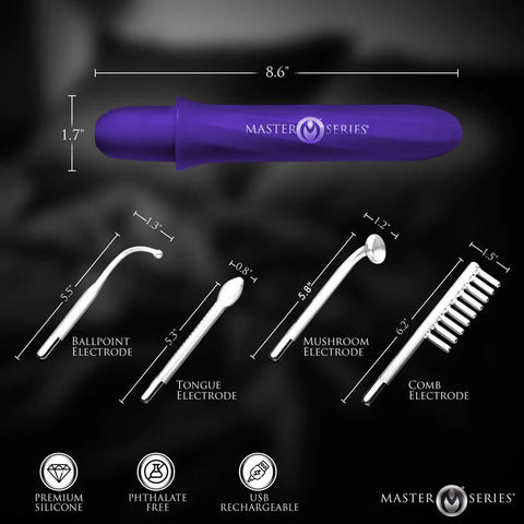Elektrawand Rechargeable Violet Wand (Purple) – Cordless Electro Stimulation Wand with Attachments E-STIM TOYS
