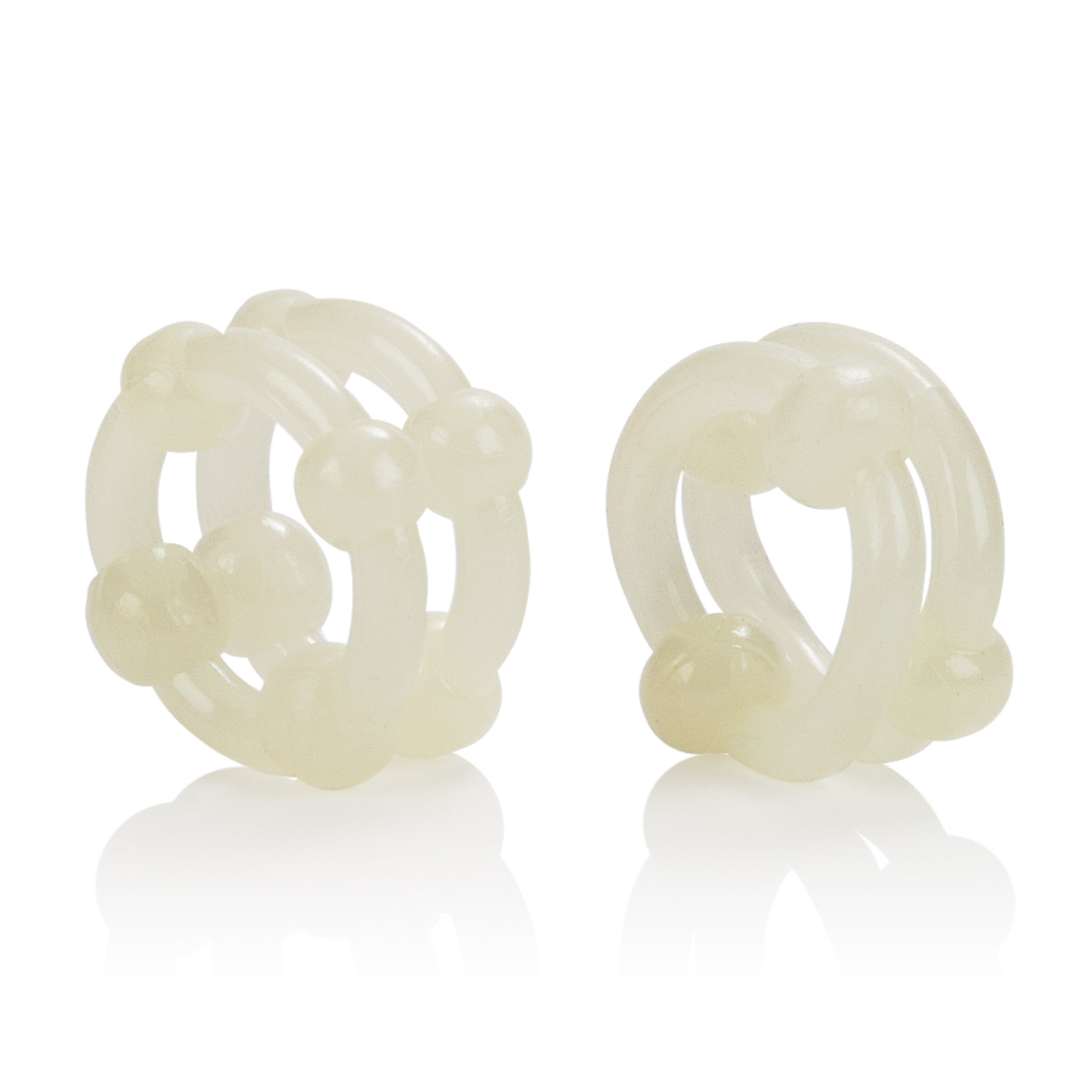 Island Rings Double Stacker Glow In The Dark Stretchy Cock Rings 0.75 Inch 2 Cm Duo COCK RING Set