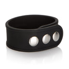 Silicone Tri-Snap Erection Ring Black with Adjustable Heavy-Duty Hardware Black > Cock Ring > Adjustable