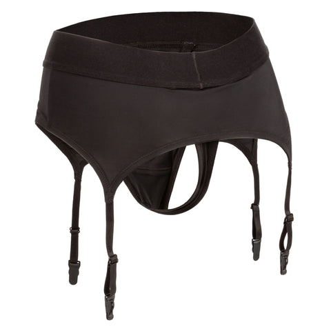 Boundless Black Thong with Garter Harness for L/XL Comfort Harnesses & Strap-Ons