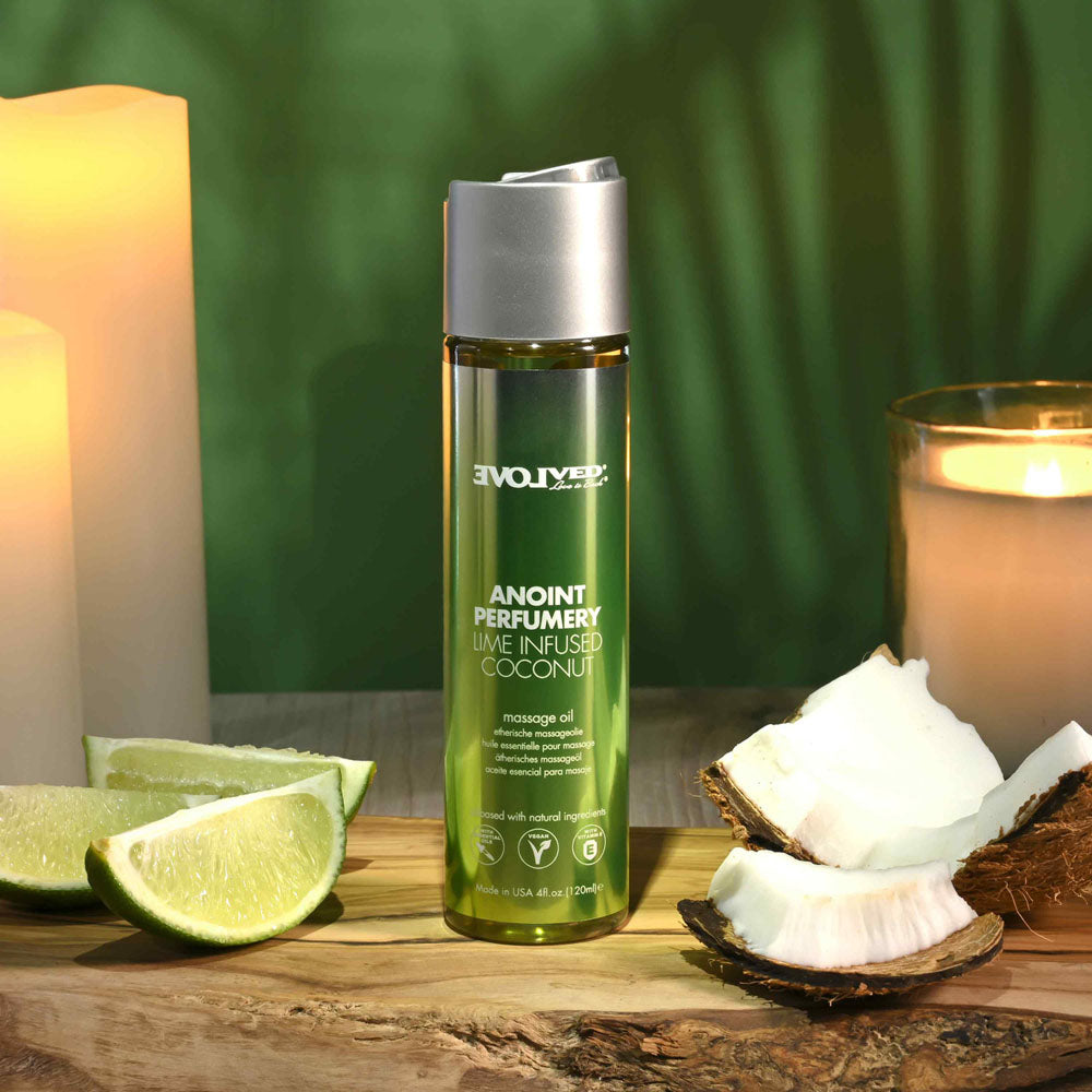 Evolved Anoint Perfumery (Lime Infused Coconut) – 120ml Massage Oil > Essentials > Massage Oil