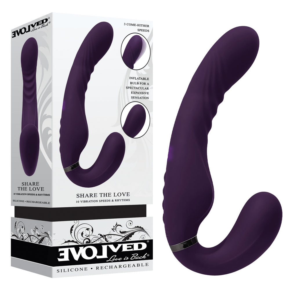 Evolved SHARE THE LOVE Inflatable Vibrator 22.9cm Purple VIBRATORS-RABBIT