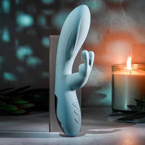 Boss Bunny Blue Silicone Rabbit Vibrator with Dual Stimulation VIBRATORS-RABBIT