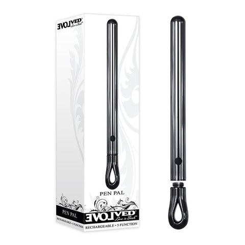 Evolved Pen Pal Metallic 11.3 cm USB Vibrator Silver Vibrators