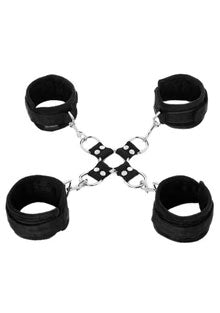 SportSheets 5 Piece Hog Tie and Cuff Set (Black) – Bondage Restraint Set > Bondage Gear > Restraints