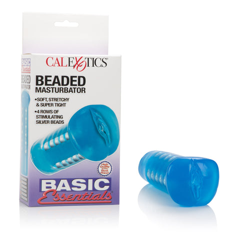 Beaded Masturbator with Silver Stroker Beads for Extra Stimulation Strokers - Manual