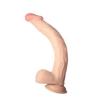 Realcocks Dual Layered 11 Inch White – Bendable Dual-Density Dong > Dildos > Large Dildos