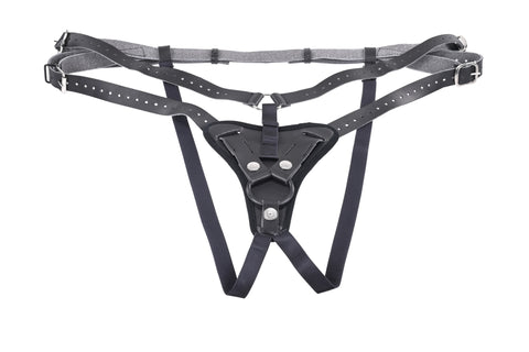 Sportsheets Aurora High Waisted Strap On Adjustable Strap-On Harness No Probe Included Black Size Up to 60 Inches Hip Harnesses & Strap-Ons
