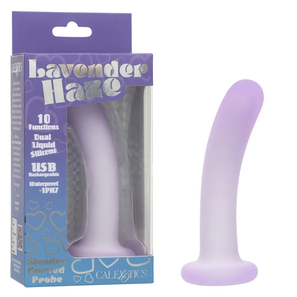 Lavender Haze Slender Curved Probe (Purple) – 4.5" Waterproof Curved Vibrator Purple > Dildos > Neutral Dildos