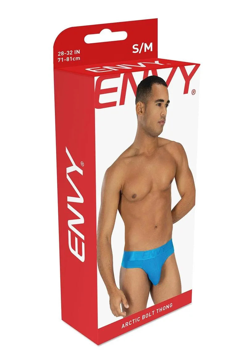 Envy Arctic Bolt Thong Small Medium – Athletic Stretch Fabric Thong Blue S M > Clothes > Mens Thongs