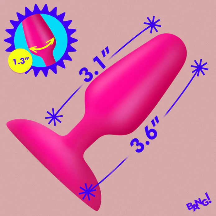 Flexible Vibrating Silicone 3.1" Butt Plug (Pink / Purple) – Premium Flexible Neck Butt Plug > Anal Range > Butt Plugs